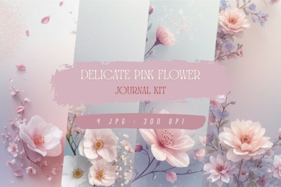 Download Delicate Pink Flower Journal Kit - Premium Resources