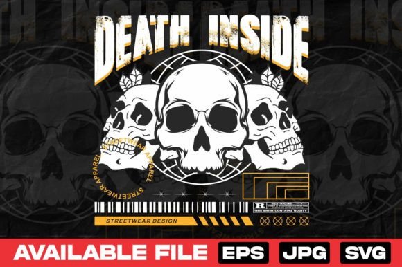 Download Triple Head Skull Urban T Shirt Design - Premium Resources